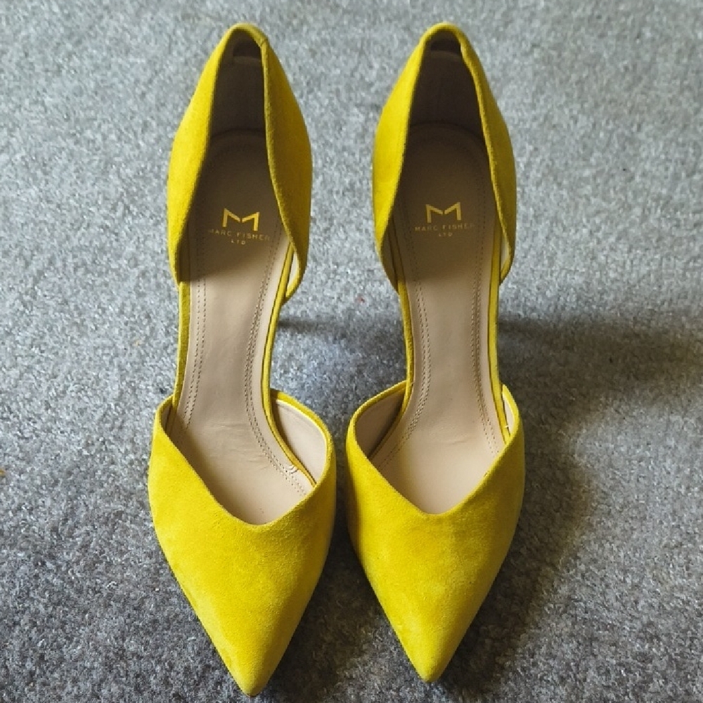 Marc Fisher Yellow D'Orsay Heels